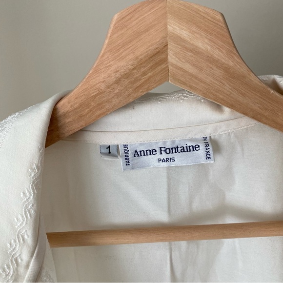 Anne Fontaine Vintage French Floral Lace Classic Button Down Long Sleeve Shirt S - Picture 9 of 10